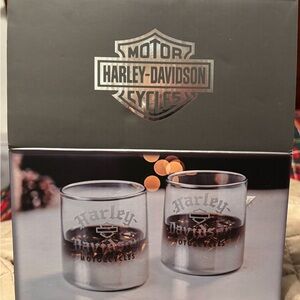 Harley-Davidson Silver Logo Whiskey Glasses